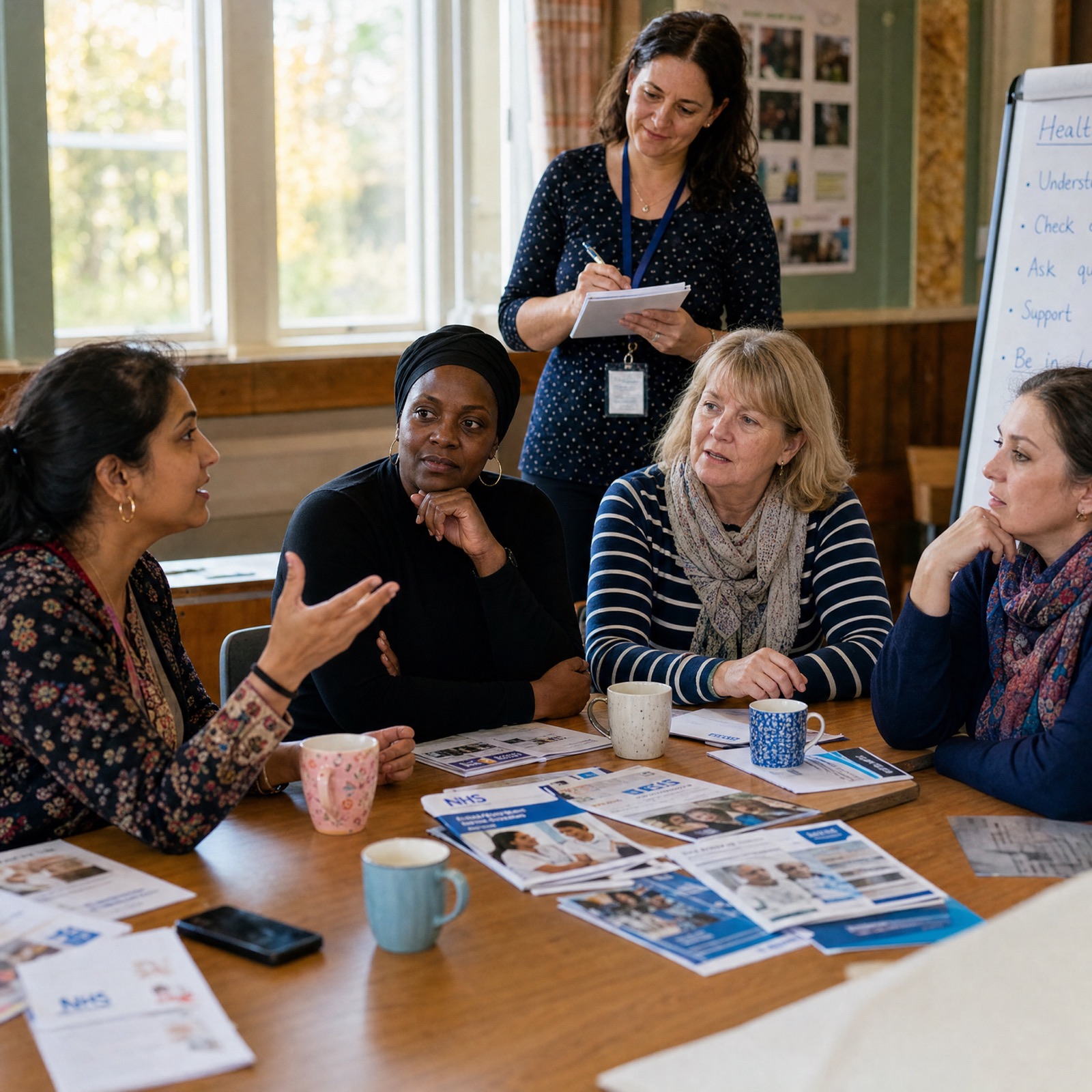 Gentle group exercise session in a Forfar community hall